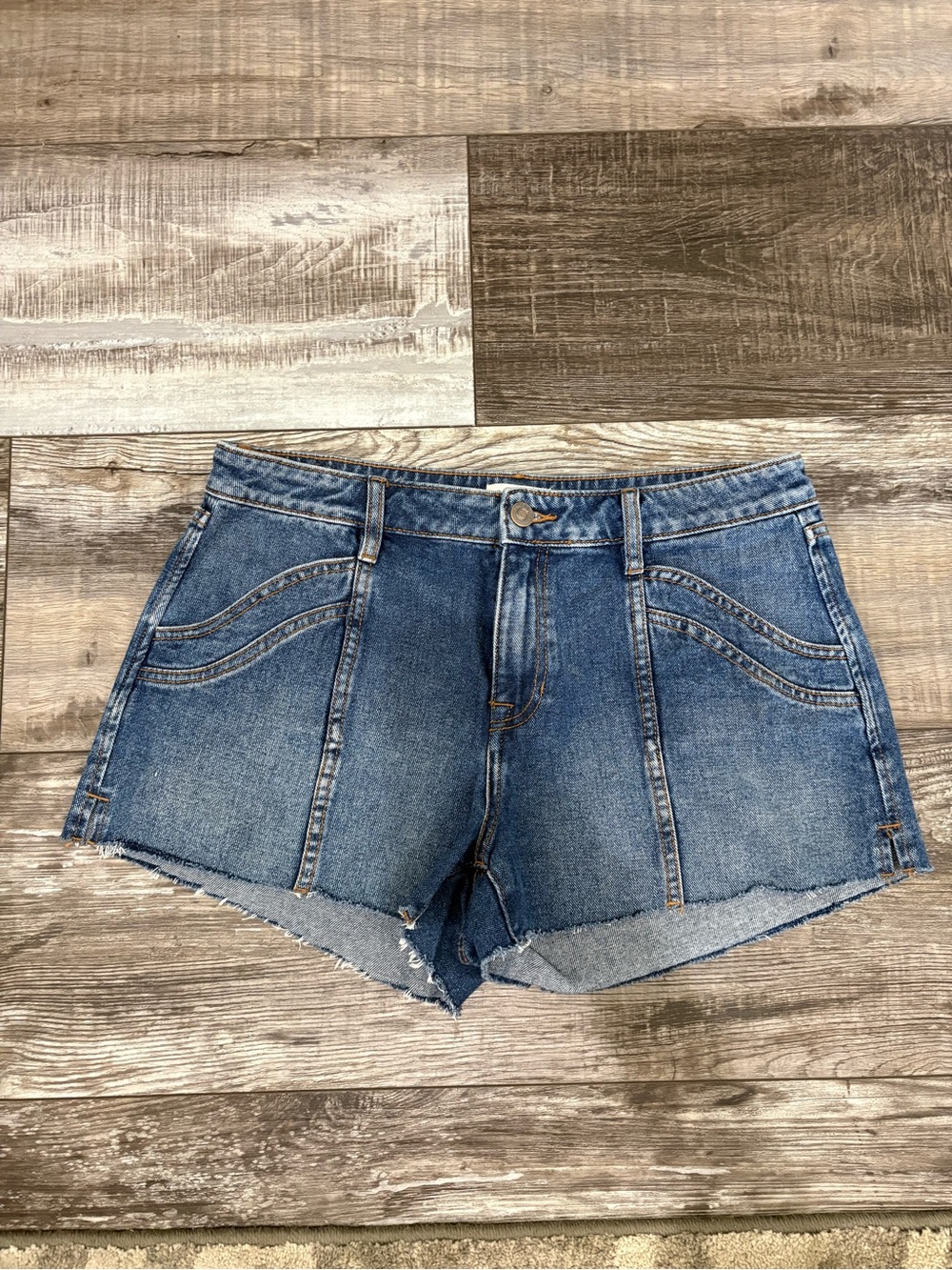 Shyanne Washed Blue High-Rise Denim Shorts